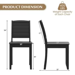 Tangkula 4 PCS Armless Wood Dining Chair W/ Rubber Wood Legs Curved Backrest Kitchen -Tangkula GUEST aebcdc59 d7b2 4e36 a515 82d81063f22a