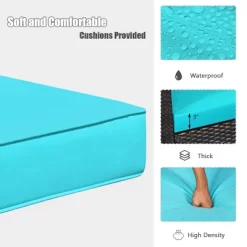 Tangkula 3-Piece Patio Rattan Bistro Set Acacia Wood Frame Sofa And Side Table 21 Tangkula 3-Piece Patio Rattan Bistro Set Acacia Wood Frame Sofa And Side Table -Tangkula GUEST af77fb20 5278 4c8f a29a 7bed758c0f27