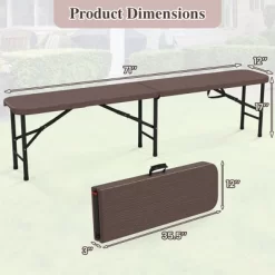 Tangkula 2PCS 6 Ft Plastic Folding Bench Portable Fold-in-Half Seat W/ 1320 LBS Capacity Coffee 19 Tangkula 2PCS 6 Ft Plastic Folding Bench Portable Fold-in-Half Seat W/ 1320 LBS Capacity Coffee -Tangkula GUEST afb6ac3f 9fd7 4714 b53d 197d257dcc37