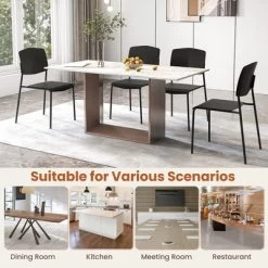 Tangkula Dining Chair Set Of 2 W/Ergonomic Backrest & Wide Seat Stackable Kitchen Chairs -Tangkula GUEST b038b661 1ad0 4e44 ba5e c3fb917984c5