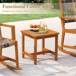 Tangkula 3 Pieces Rocking Bistro Set PE Rattan Front Porch Chairs W/ Coffee Table -Tangkula GUEST b0c5a060 8433 4dbe aada 2cb024f5c4f8