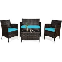 Tangkula 4-Piece Patio Rattan Wicker Conversation Furniture Set Sofa Chair Table Set 28 Tangkula 4-Piece Patio Rattan Wicker Conversation Furniture Set Sofa Chair Table Set -Tangkula GUEST b12d256d 0776 4d72 a853 ff83ea795330