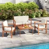 Tangkula 4 Pieces Patio Furniture Set Acacia Wood Porch Chairs W/ Table -Tangkula GUEST b161f366 afa6 46cb b3be a8ddea33cc0c