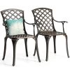 Tangkula 2 PCS Cast Aluminum Dining Chair Arm Seat Outdoor Patio Bistro Chair Solid -Tangkula GUEST b1db7921 9741 4bab be5d 9ea79d5c93c4