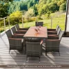 Tangkula 9PCS Patio Rattan Furniture Dining Set Acacia Wood Table Cushioned Chair For Outdoor -Tangkula GUEST b1edced7 f3f2 4065 a5d1 745b1b1b93ee