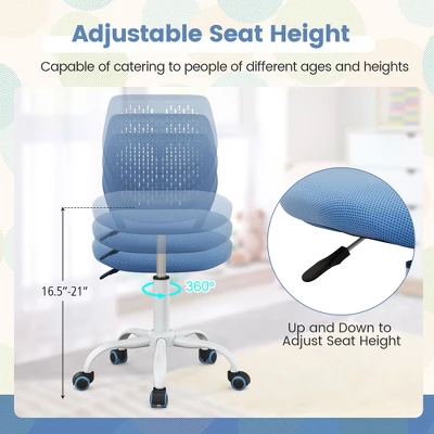 Tangkula Kids Desk Chair Ergonomic Swivel Children Mesh Study Height Adjustable 6 Tangkula Kids Desk Chair Ergonomic Swivel Children Mesh Study Height Adjustable - Image 4