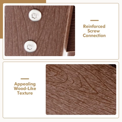 Tangkula Tall Adirondack Chair HDPE Outdoor Bar Stools With Armrests 4.5” Wide Footrest Patio Adirondack Barstools All-Weather Balcony Chairs Brown 10 Tangkula Tall Adirondack Chair HDPE Outdoor Bar Stools With Armrests 4.5” Wide Footrest Patio Adirondack Barstools All-Weather Balcony Chairs Brown - Image 8