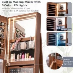 Tangkula Rotating Mirrored Jewelry Cabinet With Mirror Storage Shelves -Tangkula GUEST b25abffe fb5a 4f6a 9b53 992b391818e4