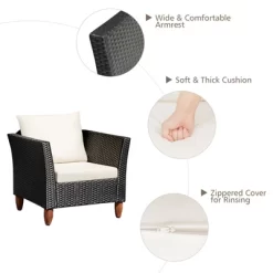 Tangkula 3-Piece Wicker Patio Furniture Set Outdoor Conversation Set W/ Cushions & Coffee Table 16 Tangkula 3-Piece Wicker Patio Furniture Set Outdoor Conversation Set W/ Cushions & Coffee Table -Tangkula GUEST b26ea822 5afe 41dd adce 1392edaa615e