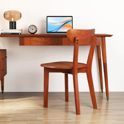 Tangkula Solid Wood Dining Chair Set Of 2 W/ Curved Backrest & Rubber Wood Frame 4 Tangkula Solid Wood Dining Chair Set Of 2 W/ Curved Backrest & Rubber Wood Frame - Image 2