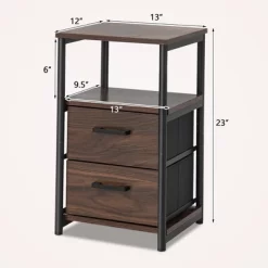 Tangkula 2PCS Nightstand Bedside End Table With 2 Fabric Drawers & Storage Shelf 12 Tangkula 2PCS Nightstand Bedside End Table With 2 Fabric Drawers & Storage Shelf -Tangkula GUEST b31f3562 eeef 4983 838a 2a075b6d4d64