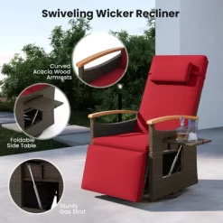 Tangkula Set Of 2 Outdoor 360° Swivel Rattan Recliner Chair Patio Wicker Chaise Lounge Chair 17 Tangkula Set Of 2 Outdoor 360° Swivel Rattan Recliner Chair Patio Wicker Chaise Lounge Chair -Tangkula GUEST b367b078 a68b 4c23 a85f 0cdefc911df8