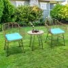 Tangkula 3PCS Patio Rattan Furniture Set With Round Tempered Glass Top Table & 2 Rattan Armchairs White/Turquoise/Red -Tangkula GUEST b39672a8 11be 49b7 970a 2f713ea89b26