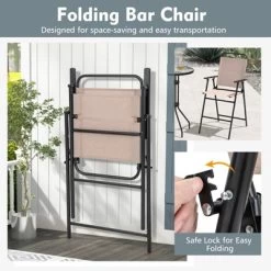 Tangkula 3PCS Bistro Set Folding Chairs Round Bar Table W/ 1.6" Umbrella Hole Yard Patio 15 Tangkula 3PCS Bistro Set Folding Chairs Round Bar Table W/ 1.6" Umbrella Hole Yard Patio -Tangkula GUEST b43599dd 48f9 4476 9ee9 400b14398c9d