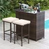 Tangkula 3 Pieces Patio Bar Set PE Wicker Outdoor Bar Table & Stools Set W/ Removable Cushions 2 Tangkula 3 Pieces Patio Bar Set PE Wicker Outdoor Bar Table & Stools Set W/ Removable Cushions -Tangkula GUEST b4a63bd7 4541 4c97 9f7e 6d3ce166f726