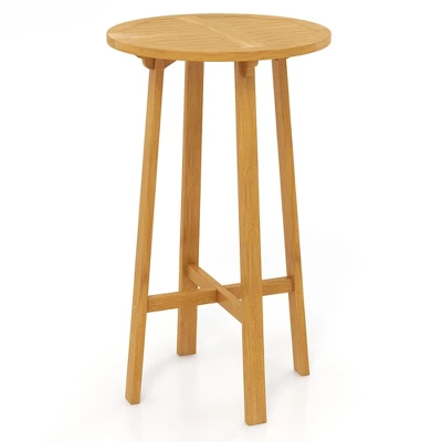 Tangkula 24" Bar Height Table W/ Footrest Patio Bistro Table For Indoors Outdoors 6 Tangkula 24" Bar Height Table W/ Footrest Patio Bistro Table For Indoors Outdoors - Image 4