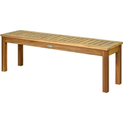 Tangkula Set Of 2 Acacia Wood Bench Dining Bench Patio Garden W/ Slatted Seat Teak 15 Tangkula Set Of 2 Acacia Wood Bench Dining Bench Patio Garden W/ Slatted Seat Teak -Tangkula GUEST b4e37e99 9cf2 49c1 a1e2 dfe73e61798e