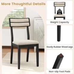 Tangkula Modern Dining Chairs Set Of 4 W/Tilt Backrest Rubber Wood Legs Soft Padded Seat -Tangkula GUEST b5a4bd3d 2de1 4b62 8247 a397e091c106