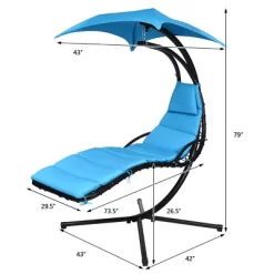 Tangkula Patio Hammock Chair Floating Hanging Chaise Lounge Chair W/ Canopy -Tangkula GUEST b5c0472f 7874 4d04 9927 8a6ee8253d67