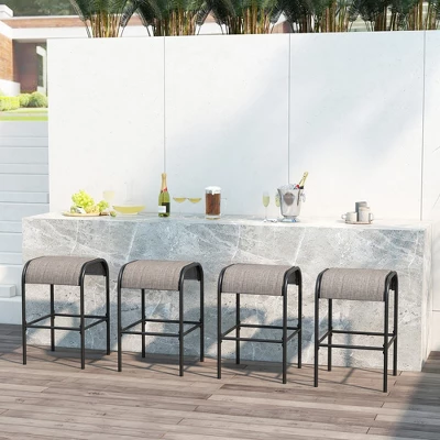 Tangkula 5-Piece Patio Dining Set W/ Umbrella Hole Metal Frame & Breathable Fabric Seat 4 Tangkula 5-Piece Patio Dining Set W/ Umbrella Hole Metal Frame & Breathable Fabric Seat - Image 2