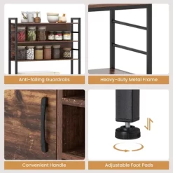 Tangkula 67" Bakers Rack W/ Power Outlet Coffee Bar Cabinet W/ S-Shaped Hooks 17 Tangkula 67" Bakers Rack W/ Power Outlet Coffee Bar Cabinet W/ S-Shaped Hooks -Tangkula GUEST b607bfb6 96c1 4562 a302 ff6e48bf0540