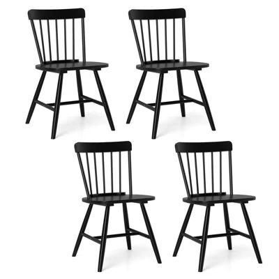 Tangkula Dining Chairs Set Of 4 Farmhouse Kitchen Chair W/ Rubber Wood Frame Wide Seat 12 Tangkula Dining Chairs Set Of 4 Farmhouse Kitchen Chair W/ Rubber Wood Frame Wide Seat - Image 10