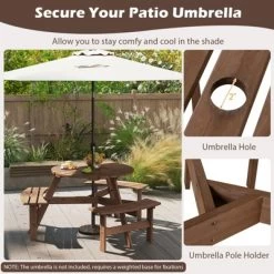 Tangkula 6-Person Round Picnic Table Set W/ 3 Built-in Benches 2" Umbrella Hole 21 Tangkula 6-Person Round Picnic Table Set W/ 3 Built-in Benches 2" Umbrella Hole -Tangkula GUEST b63028cd e3e4 43e8 acd7 c4d431c498f2