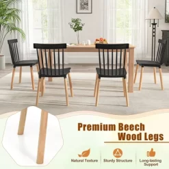 Tangkula Set Of 4 Windsor Dining Chairs Dining Chairs W/ Spindle Backs & Curved Seats -Tangkula GUEST b666764c f253 44ae b3b9 2a9bdcc45606