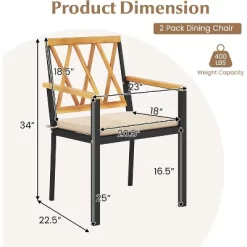 Tangkula Patio Dining Chairs Set Of 2 Metal Outdoor Chairs W/ Removable Padded Cushions 18 Tangkula Patio Dining Chairs Set Of 2 Metal Outdoor Chairs W/ Removable Padded Cushions -Tangkula GUEST b6bb21c6 fe82 442c afd8 b144e1ef1e40 1