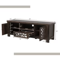 Tangkula 55" Retro TV Stand Media Entertainment Center W/ Mirror Doors & Drawer Brown -Tangkula GUEST b7d860c2 f7e6 4a39 ad72 d2949734039a