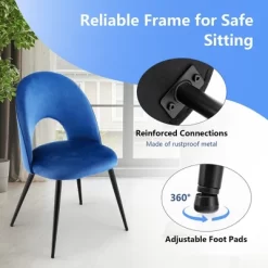 Tangkula Dining Chair Set Of 4 Velvet Upholstered Side Chair W/ Metal Base For Living Room -Tangkula GUEST b821285d 5b99 434d 83dd d5ada0e8efae