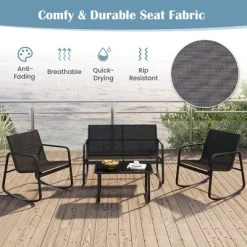 Tangkula 8 PCS Rocking Bistro Set Patio Furniture Set W/ Loveseat Rocking Chairs & Coffee Table 16 Tangkula 8 PCS Rocking Bistro Set Patio Furniture Set W/ Loveseat Rocking Chairs & Coffee Table -Tangkula GUEST b8c917e2 c117 43e8 a6c8 b62f3d0cf544