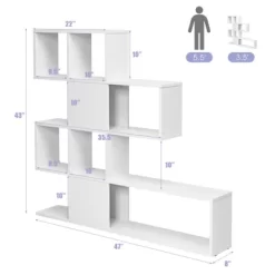 Tangkula 5-Shelf Modern Ladder Corner Bookshelf Display Storage Rack For Home&Office -Tangkula GUEST b8ef85a9 eecc 4bb2 aee0 4d169d007859
