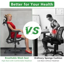 Tangkula High Back Mesh Office Chair Ergonomic Executive Chair Swivel Computer Task Chair W/ Headrest Black/ Gray -Tangkula GUEST b8f9c55d 938b 4f44 99d2 42121daec42b