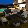 Tangkula 9 PCS Patio Furniture Set With 42" 60,000 BTU Fire Pit Outdoor Space-Saving Sectional Sofa Set With Storage Box Black/Gray/Navy/Red/Turquoise/Off White 2 Tangkula 9 PCS Patio Furniture Set With 42" 60,000 BTU Fire Pit Outdoor Space-Saving Sectional Sofa Set With Storage Box Black/Gray/Navy/Red/Turquoise/Off White -Tangkula GUEST ba85a694 7ef4 40f7 9d76 6af473d9ff78