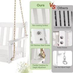 Tangkula 54" HDPE Porch Swing Outdoor Patio Hanging Chair W/ Cup Holder Adjustable Chain 18 Tangkula 54" HDPE Porch Swing Outdoor Patio Hanging Chair W/ Cup Holder Adjustable Chain -Tangkula GUEST ba91fdde 8591 4bf0 8026 f191ce5f0c3f