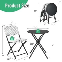 Tangkula 3PCS Patio Rattan Furniture Set Outdoor Chairs & Coffee Table Wicker Bistro Table Set For Balcony Lawn Garden -Tangkula GUEST bad51af2 8ad3 4395 aaf7 94688324d748