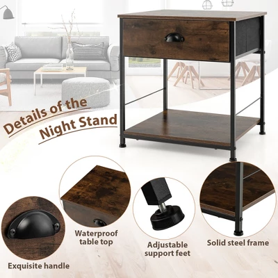 Tangkula 2-tier Nightstand Bedside End Sofa Coffee Table For Bedroom Living Room 11 Tangkula 2-tier Nightstand Bedside End Sofa Coffee Table For Bedroom Living Room - Image 9