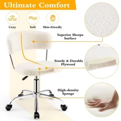 Tangkula Computer Desk Chair Adjustable Office Chair Swivel Vanity Chair 16 Tangkula Computer Desk Chair Adjustable Office Chair Swivel Vanity Chair -Tangkula GUEST baeb900c d241 436e 8314 1db6ceb54d34