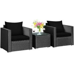 Tangkula 3PCS Patio Rattan Furniture Conversation Set With 2 Cushioned Sofas & Coffee Table For Outdoor 23 Tangkula 3PCS Patio Rattan Furniture Conversation Set With 2 Cushioned Sofas & Coffee Table For Outdoor -Tangkula GUEST bbc89a50 c3af 4db0 aaaf be1e2d9279a8