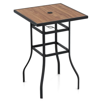 Tangkula 27.5 Inches Patio Bar Table 1.5" Umbrella Hole Metal Frame For Garden Outdoor 11 Tangkula 27.5 Inches Patio Bar Table 1.5" Umbrella Hole Metal Frame For Garden Outdoor - Image 9