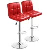 Tangkula Modern Square PU Leather Adjustable Swivel Barstools,Set Of 2 -Tangkula GUEST bd6f07f9 9b7b 437e a696 fde7aa63d621