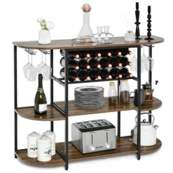 Tangkula Wine Rack Table Coffee Bar Cabinet Freestanding Liquor Stand Glass Holder 12 Tangkula Wine Rack Table Coffee Bar Cabinet Freestanding Liquor Stand Glass Holder -Tangkula GUEST bdc35858 5fa1 495f 87ab 7c413039b7e0