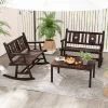Tangkula 2PCS Carbonized Wood Rocking Bench Double Rocking Chair For 2 Persons W/ Wide Curved Seat 1 Tangkula 2PCS Carbonized Wood Rocking Bench Double Rocking Chair For 2 Persons W/ Wide Curved Seat -Tangkula GUEST be1a2e63 69e6 4506 89e3 08d9aff17f6a