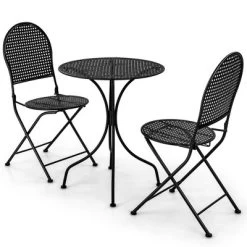 Tangkula 3 PCS Patio Bistro Set All-weather Metal Table & Chair Set For 2 Person Modern Furniture Set -Tangkula GUEST bebd2540 090c 4941 926d 9cf2adc64393