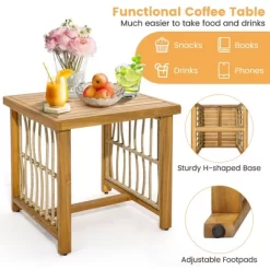 Tangkula 3PCS Patio Acacia Wood PE Wicker Furniture Set W/ Soft Seat & Back Cushions 16 Tangkula 3PCS Patio Acacia Wood PE Wicker Furniture Set W/ Soft Seat & Back Cushions -Tangkula GUEST bec4c824 9b77 4a2b 99f7 541d2a6dae5f