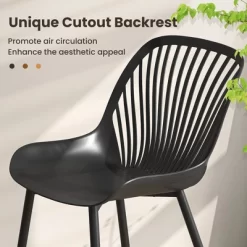 Tangkula Plastic Dining Chair Set Of 4 W/ Metal Legs Cutout Backrest Curved Seat 15 Tangkula Plastic Dining Chair Set Of 4 W/ Metal Legs Cutout Backrest Curved Seat -Tangkula GUEST bf65c935 88f8 428e abfa 49954f59430f