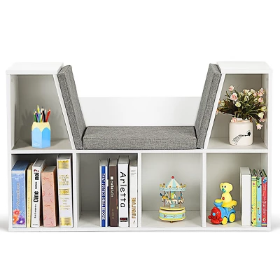 Tangkula Storage Cabinet Kids Bookcase Multi-Functional Display Shelf With 6 Cubby 6 Tangkula Storage Cabinet Kids Bookcase Multi-Functional Display Shelf With 6 Cubby - Image 4