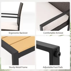 Tangkula Set Of 4 PE Rattan Patio Conversation Set Outdoor Porch Chairs Loveseat With Coffee Table And Soft Cushions Metal Frame 18 Tangkula Set Of 4 PE Rattan Patio Conversation Set Outdoor Porch Chairs Loveseat With Coffee Table And Soft Cushions Metal Frame -Tangkula GUEST bfcf4851 432a 4d4d 9856 a0431494293d 1