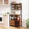 Tangkula 67" Bakers Rack W/ Power Outlet Coffee Bar Cabinet W/ S-Shaped Hooks 1 Tangkula 67" Bakers Rack W/ Power Outlet Coffee Bar Cabinet W/ S-Shaped Hooks -Tangkula GUEST c0569cda 35b7 4c81 8710 6c691087ceae